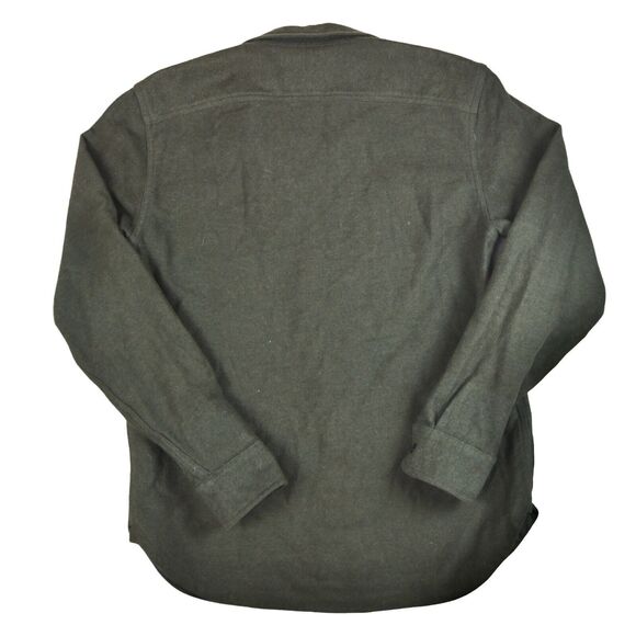 Everlane Shirt Mens Small Olive Green Heavyweight Overshirt Brush Flannel - Picture 3 of 8